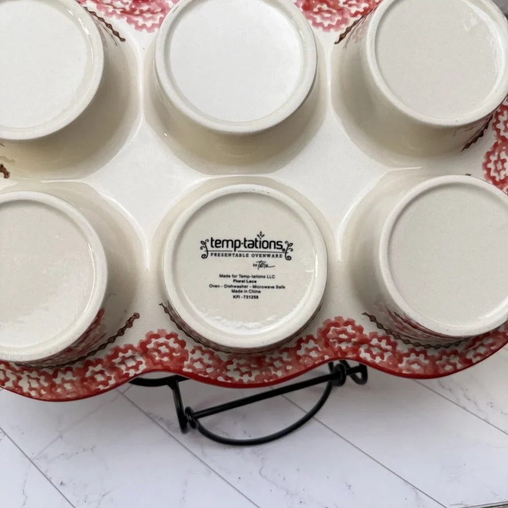 Temptations Old World Cranberry 6 Cup Cupcake Muffin Pan by Tara KFI-731258